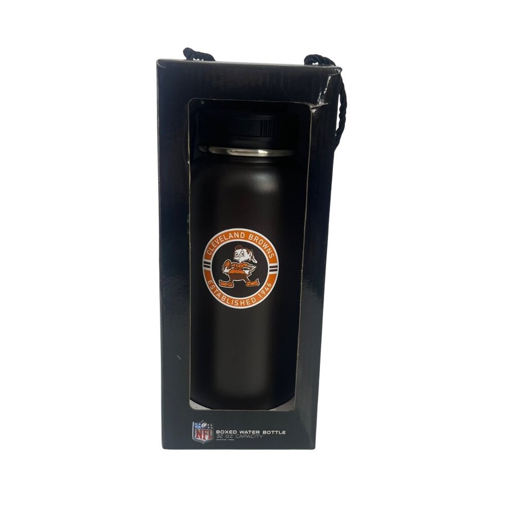 NFL Cleveland Browns 32 Oz Stainless Steel Water Bottle BPA-Free New In Box